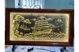 Tranh Thuận Buồn Xuôi Gió Mạ Vàng Mẫu 100
