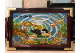 Tranh Đồng Vàng Quần Ngư Hội Tụ | MS:118