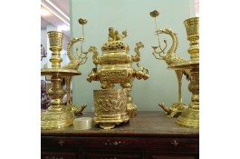 Bộ Đồ Đồng Thờ Mạ Vàng 24k | MS: 173