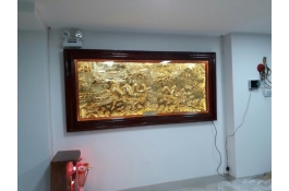 tranh mã đáo thành công mạ vàng 9999