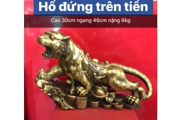 LINH VẬT PHONG THỦY HỔ ĐỨNG TRÊN TIỀN