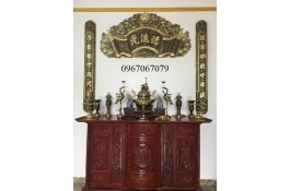Cuốn thư câu đối Đức Lưu Quang chữ Hán